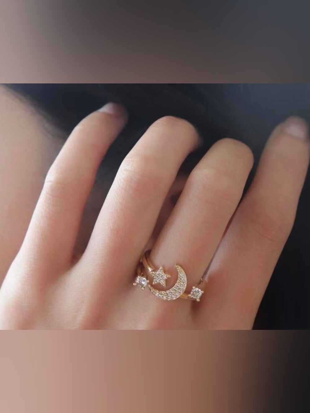 $8 Each Or Bundle 5/$20 Gold Moon & Star Adjustable Ring